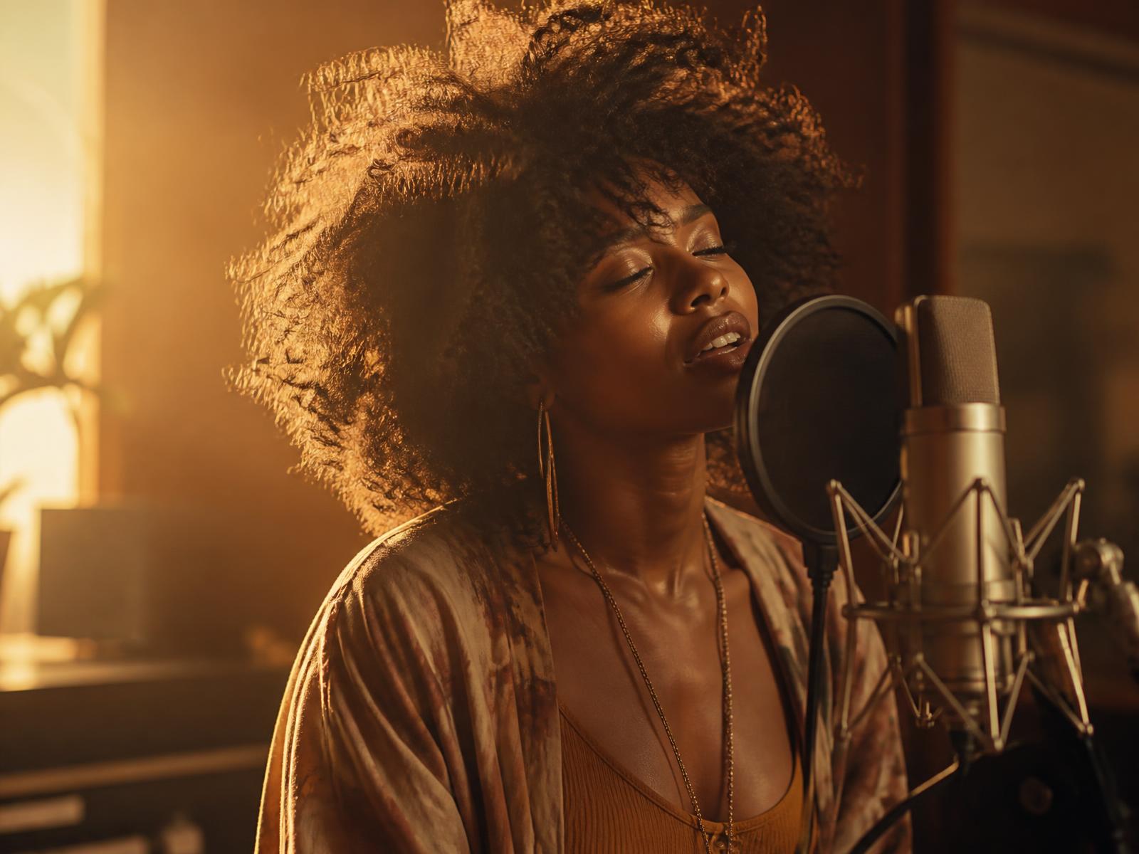 Artist working on music in a studio
